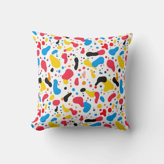 Vibrant Abstract Blob Pattern クッション (正面)