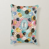 Vibrant Abstract Brushstroke & Polka Dot Pattern アクセントクッション (裏面(縦))