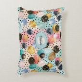 Vibrant Abstract Brushstroke & Polka Dot Pattern アクセントクッション (正面(垂直))