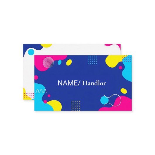 Vibrant Abstract Business Card 名刺 (正面/裏面インサイチュ)