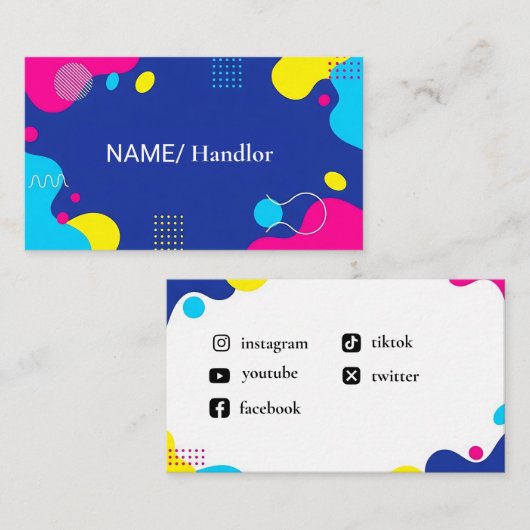 Vibrant Abstract Business Card 名刺 (正面/裏面)