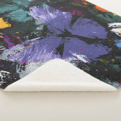 Vibrant Abstract Butterfly Flight (7) シェルパブランケット (3/4)