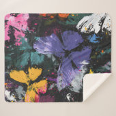 Vibrant Abstract Butterfly Flight (7) シェルパブランケット (正面(横))