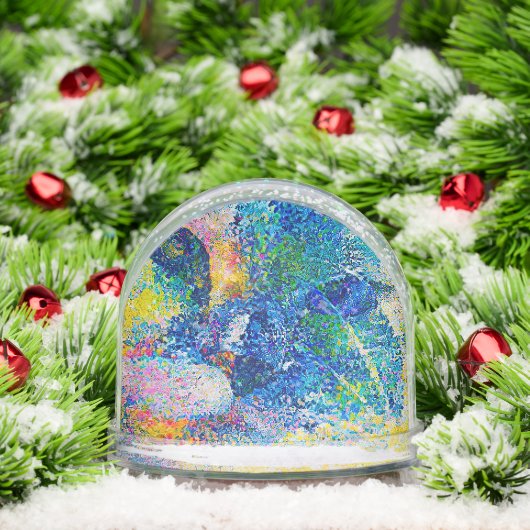 Vibrant Abstract Cat Art Print (クリスマス)