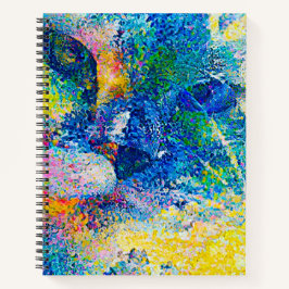 Vibrant Abstract Cat Art Print ノートブック