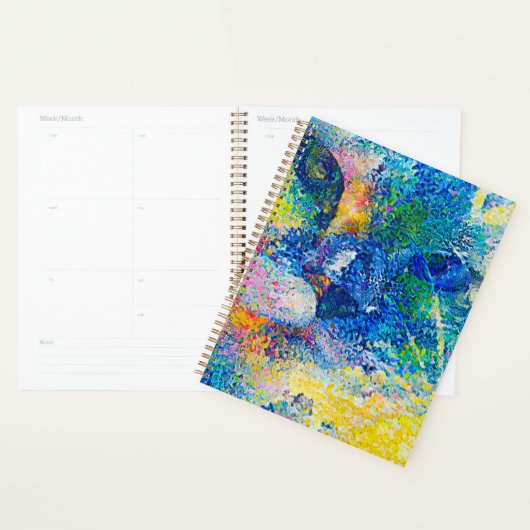 Vibrant Abstract Cat Art Print プランナー手帳 (ディスプレー)