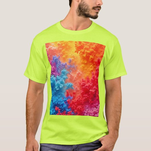 Vibrant Abstract Cloud Hues Tシャツ (正面)