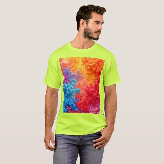 Vibrant Abstract Cloud Hues Tシャツ (正面フル)