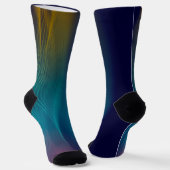 Vibrant Abstract Color Wave Art ソックス (傾斜あり)