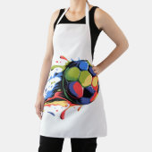 Vibrant Abstract Colorful Soccer Ball Paint Splash エプロン (インサイチュ)
