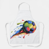 Vibrant Abstract Colorful Soccer Ball Paint Splash エプロン (正面)
