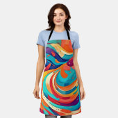 Vibrant Abstract Dreamscape エプロン (着用した状態)