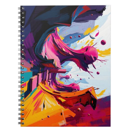 Vibrant Abstract Fantasy Landscape ノートブック (正面)