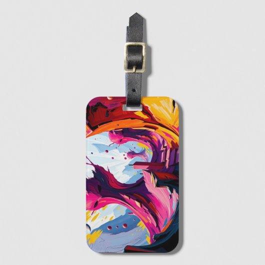 Vibrant Abstract Fantasy Landscape ラゲッジタグ (正面縦)