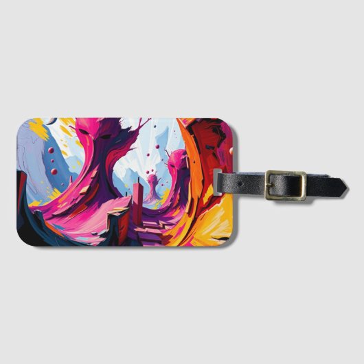 Vibrant Abstract Fantasy Landscape ラゲッジタグ (正面横)