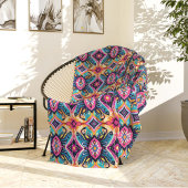 Vibrant Abstract Floral Bohemian フリースブランケット