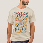 Vibrant Abstract Floral Burst Pattern  Tシャツ (正面)