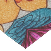 Vibrant Abstract Floral Fusion Pattern テーブルクロス (アングル)