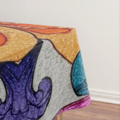 Vibrant Abstract Floral Fusion Pattern テーブルクロス (インサイチュ)