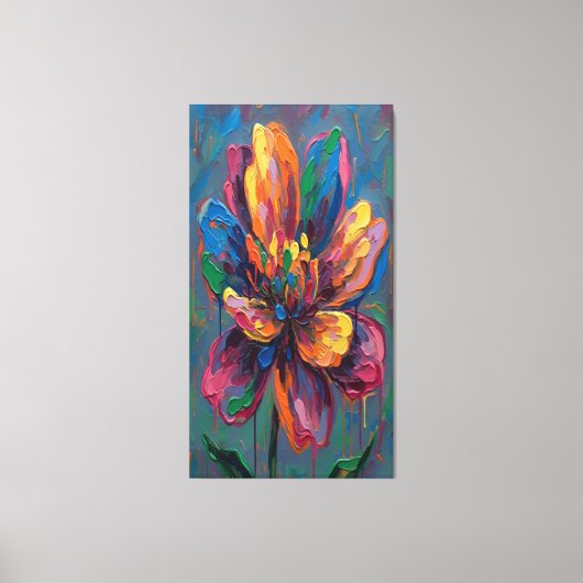 “Vibrant Abstract Flower Art Print” キャンバスプリント (正面)
