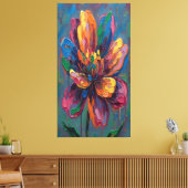 “Vibrant Abstract Flower Art Print” キャンバスプリント (インサイチュ (リビング))