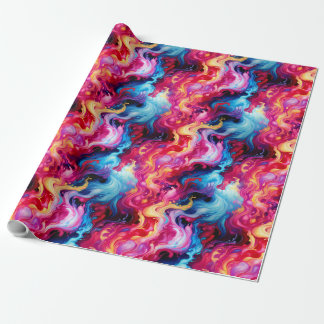 Vibrant Abstract Fluid Art Wrapping Paper ラッピングペーパー