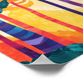 Vibrant Abstract Forest Sunset Poster Wall Art ポスター (角)