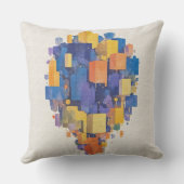 Vibrant Abstract Geometric Cubes Watercolor クッション (裏面)