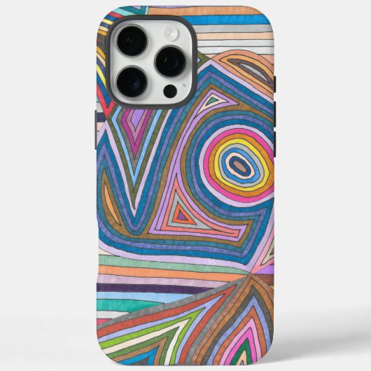 Vibrant Abstract Geometric Striped Pattern Case-Mate iPhoneケース (裏面)