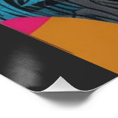 Vibrant Abstract Geometry Glitch Pop Chaos Design ポスター (コーナー)