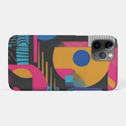 Vibrant Abstract Geometry Glitch Pop Chaos Design  Case-Mate iPhoneケース (裏面(横))