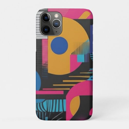 Vibrant Abstract Geometry Glitch Pop Chaos Design Case-Mate iPhoneケース (裏)