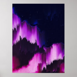 Vibrant Abstract Glitch Wall Art ポスター