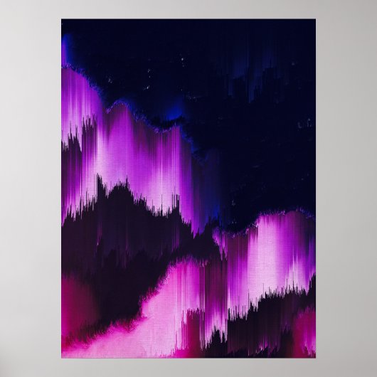 Vibrant Abstract Glitch Wall Art ポスター (正面)