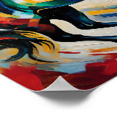 Vibrant Abstract Horse Painting – Colorful Express ポスター (角)