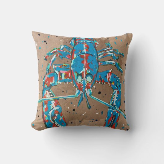 Vibrant Abstract Lobster クッション (正面)