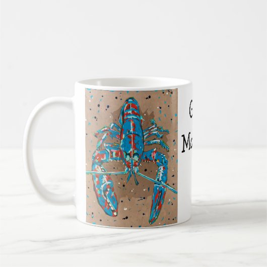 Vibrant Abstract Lobster Mug コーヒーマグカップ (左)