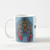 Vibrant Abstract Lobster Mug コーヒーマグカップ (左)