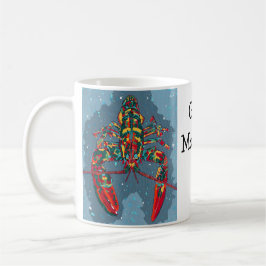 Vibrant Abstract Lobster Mug コーヒーマグカップ