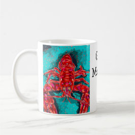 Vibrant Abstract Lobster Mug コーヒーマグカップ
