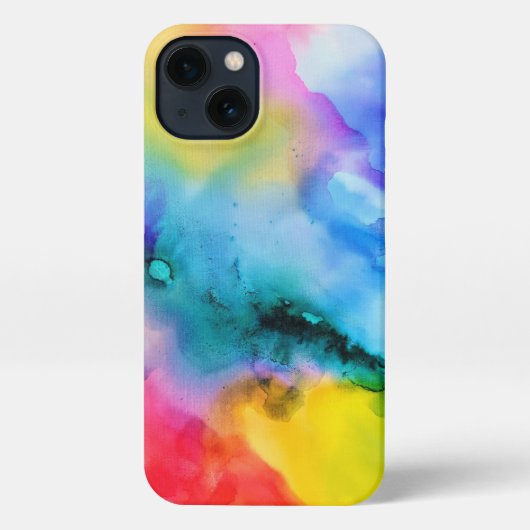 Vibrant Abstract Multicolor Watercolor Phone Case iPhoneケース (裏面)