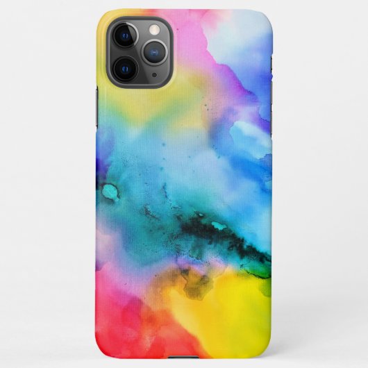 Vibrant Abstract Multicolor Watercolor Phone Case iPhoneケース (裏面)