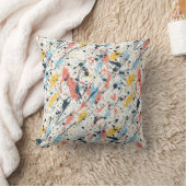 Vibrant Abstract Paint Splatter Pattern クッション (ブランケット)