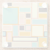 Vibrant abstract pattern with rectangles ガラスコースター (裏面)