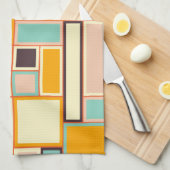 Vibrant abstract pattern with rectangles キッチンタオル (四つ折り)
