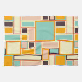 Vibrant abstract pattern with rectangles キッチンタオル