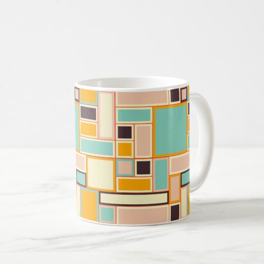 Vibrant abstract pattern with rectangles コーヒーマグカップ (正面右)