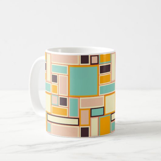 Vibrant abstract pattern with rectangles コーヒーマグカップ (正面左)