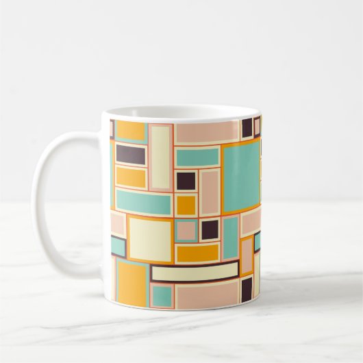 Vibrant abstract pattern with rectangles コーヒーマグカップ (左)