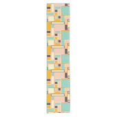 Vibrant abstract pattern with rectangles ショートテーブルランナー (正面)